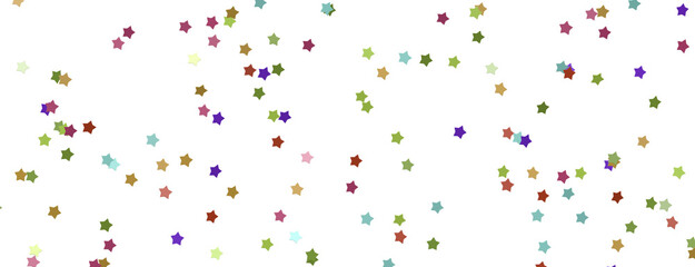 colourful  XMAS stars background, sparkle lights confetti falling. magic shining Flying christmas stars on night
