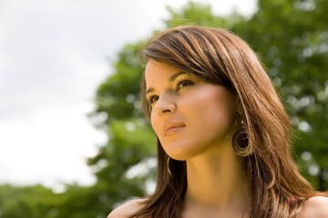 Naklejka premium Young Woman Under The Sun