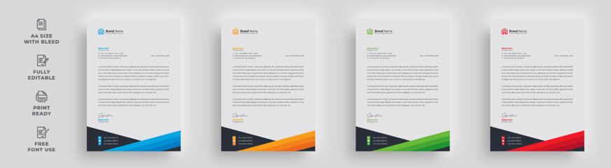 letterhead flyer business corporate newest trendy professional unique newsletter magazine single poster template design with logo	
