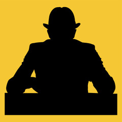 Vector hombre jugando al poker con fondo amarillo - obrazy, fototapety, plakaty