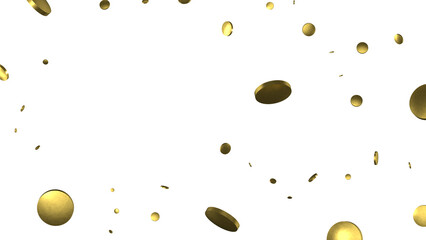 Glittering golden confetti png. Glittering golden confetti falls from above on transparent background. Celebrate festivals.