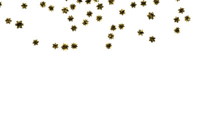 Stars - stars. Confetti celebration, Falling golden abstract decoration for party, birthday celebrate, (PNG transparent)