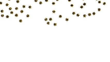 Holiday golden decoration, glitter frame isolated - (PNG transparent)