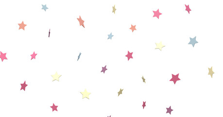 XMAS Banner with colored decoration. Festive border with falling glitter dust and stars.  png transparent