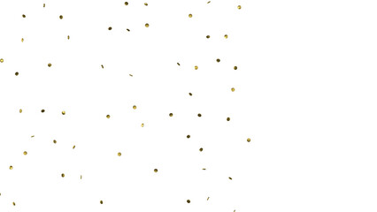 Gold confetti background, isolated on transparent background