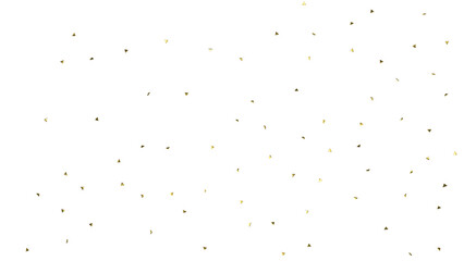 Golden serpentine confetti on transparent background. luxury isolated