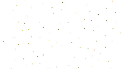 Golden serpentine confetti on transparent background. luxury isolated