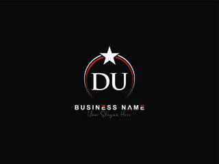 Abstract DU d&u logo icon for your diamond business, unique star Du modern logo letter