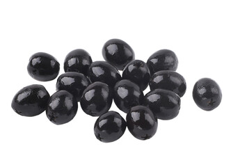 Black canned olives, transparent background