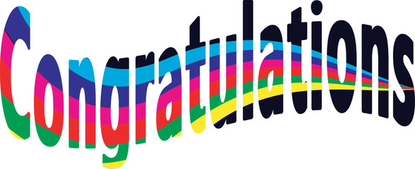 Congratulations typography with pride rainbow flag. Pride vector illustration design element.