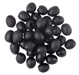 Black canned olives, transparent background