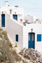 traditional greek houses in emporios village on nisyros island greece