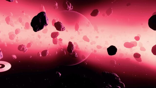 Ceinture d'asteroide avec une g&eacute;ante gazeuse 