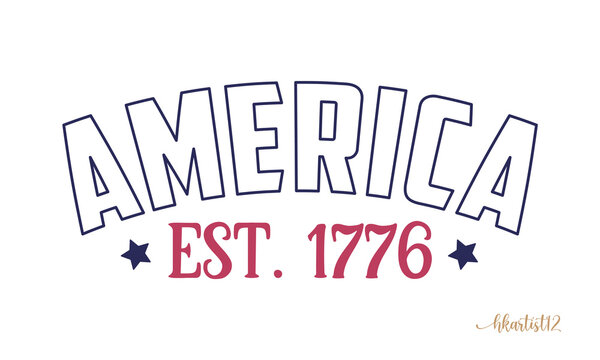 America Est 1776 Craft design.