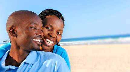 Summer smiles on an attractive black couple