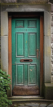 old wooden door, europe, american, colonia, argentina, uruguay