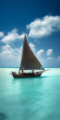 Fototapeta premium sailing boat on the sea