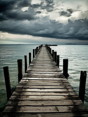 wooden pier in the sea