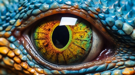 close up of a chameleon, crocodile, , wild, dragon, scales, closeup, amphibian, skin, toad, isolated, reptiles, gecko, horned, head, chameleon, frog, monster, eyes, eye, fanasy world, colorful