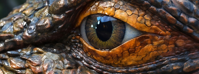 Fototapeta premium eyes of a lizard, raptor, ojos, tortuga, dragon, komodo, reptil
