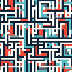 Maze seamless pattern