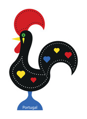 Barcelos rooster vector drawing.