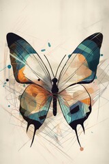 Abstract Geometric butterfly Generative AI