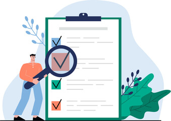 Business rules list, company regulations policy or corporate time management. Self tasks, office checklist or guideline sapid vector concept