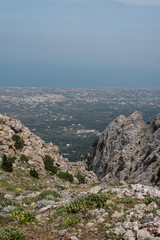 Fototapeta na wymiar view from the top of the mountain mount dikeos kos greece greek