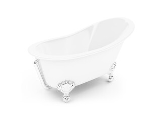 isolated white bath against white background