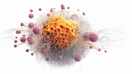 Cancer cell morphology created with Generative AI Technology, ai, generative - obrazy, fototapety, plakaty