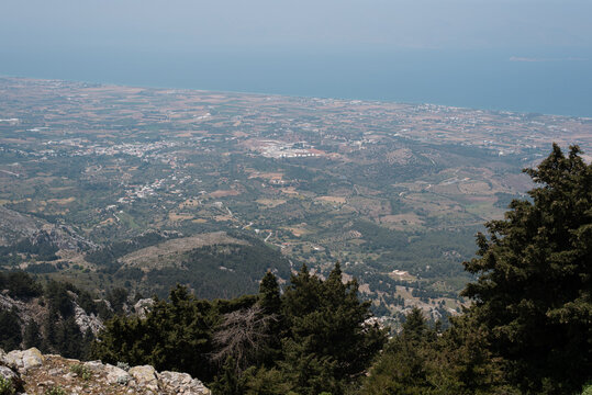 view from the top of the mountain dikeos kos greece island greek