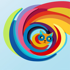Cat in vector abstraction. Vector abstract cat download