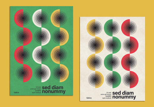 Dise&ntilde;o de folleto geom&eacute;trico retro