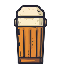 Frothy beer symbolizes celebration in brewery pub