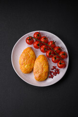 Delicious steam cutlets with carrots, cheese, salt and spices