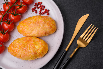 Delicious steam cutlets with carrots, cheese, salt and spices