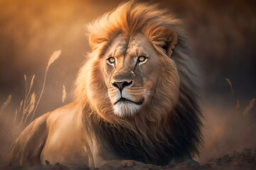 Roaring Majesty: Captivating Digital Art of a Majestic Lion