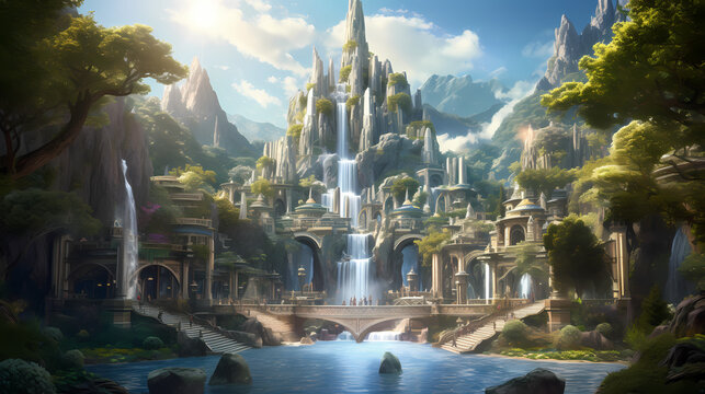 Verdant Aegis: The Elven Enclave made with Generative AI