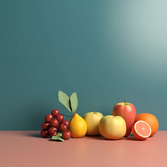 still life with fruits and berries Generative AI.