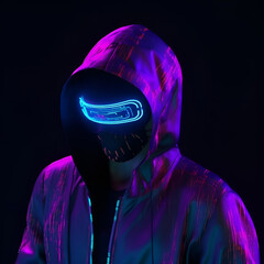 hacker wearing a VR headset Generative AI.
