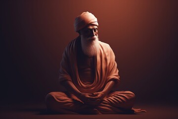 Happy guru purnima. The day on which the first guru was born. The feast day of the great sage Vyasa. Traditional Hindu celebration, dedicated to enlightened spiritual masters. Generative AI