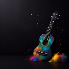 instruments in colorful background Generative AI.