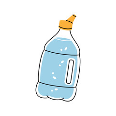 Fitness plastic bottle icon. Empty glass or plastic bottle silhouette. Vector illustration.