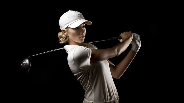woman posing for a golf magazine