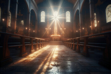 Fototapeta premium The holy light in space