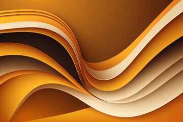  Yellow background wallpaper design vector illustration with winding shapes. Ai generated
