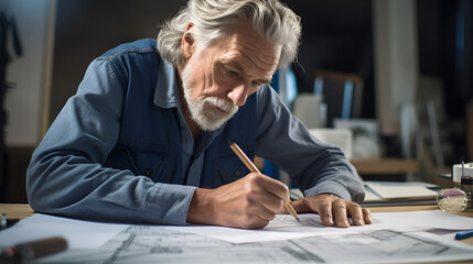 architect working on a new drawing