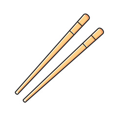 Chopsticks isolated cartoon vector illustration