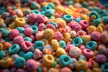 Colorful cereal background. Ai generative.